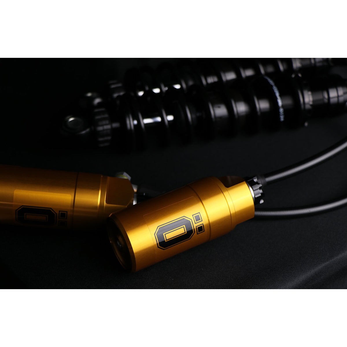Ohlins, STX36 Blackline rear shocks. Gold reservoir. 12"