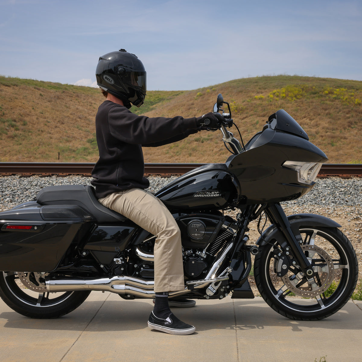 Stainless high-bend handlebar installation view; other parts not included