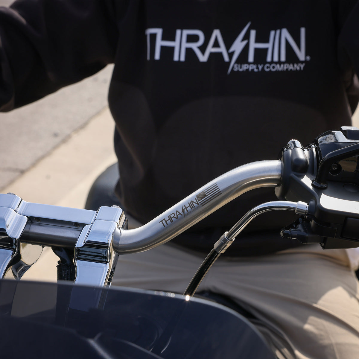 Stainless mid-bend handlebar installation; other parts not included