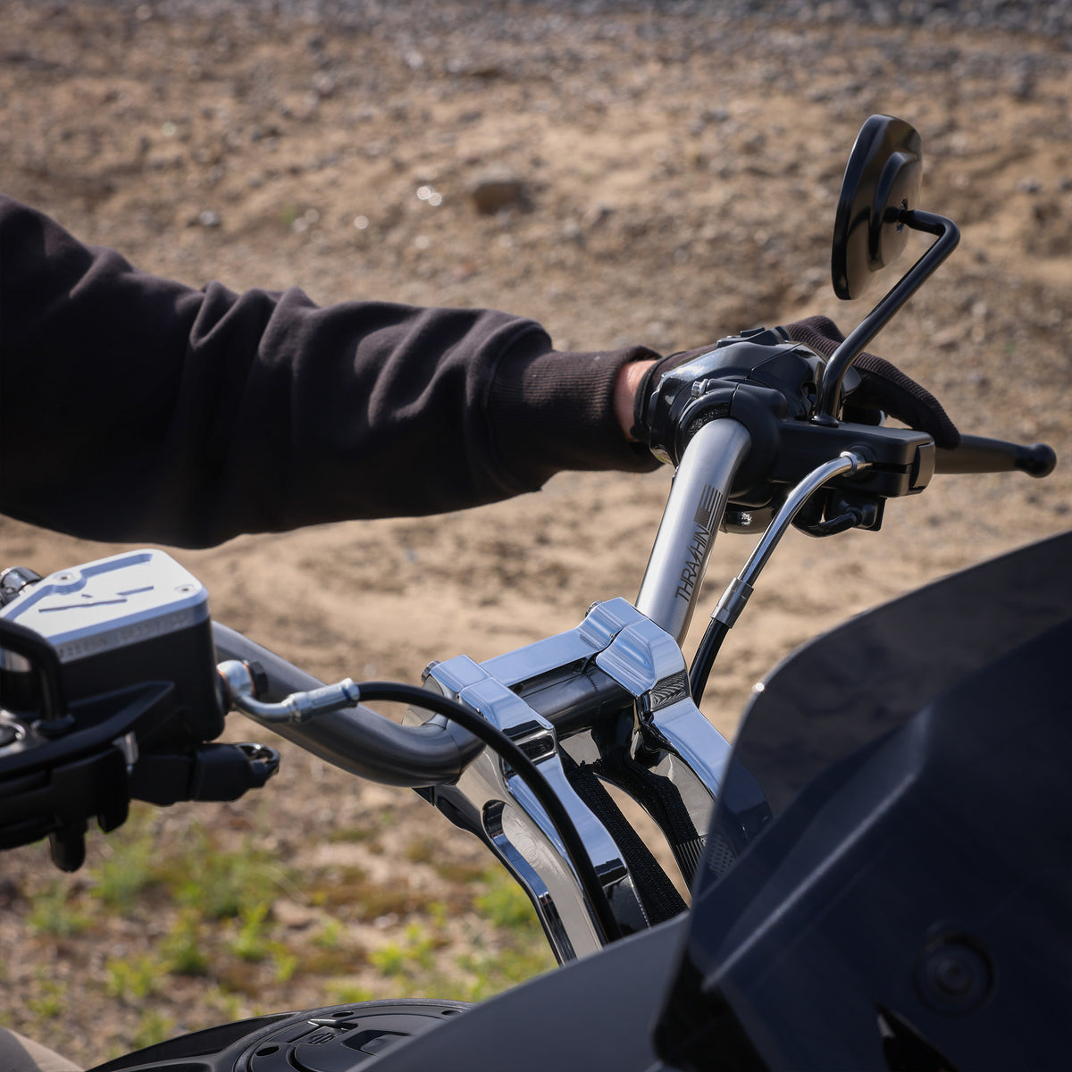 Stainless mid-bend handlebar installation; other parts not included