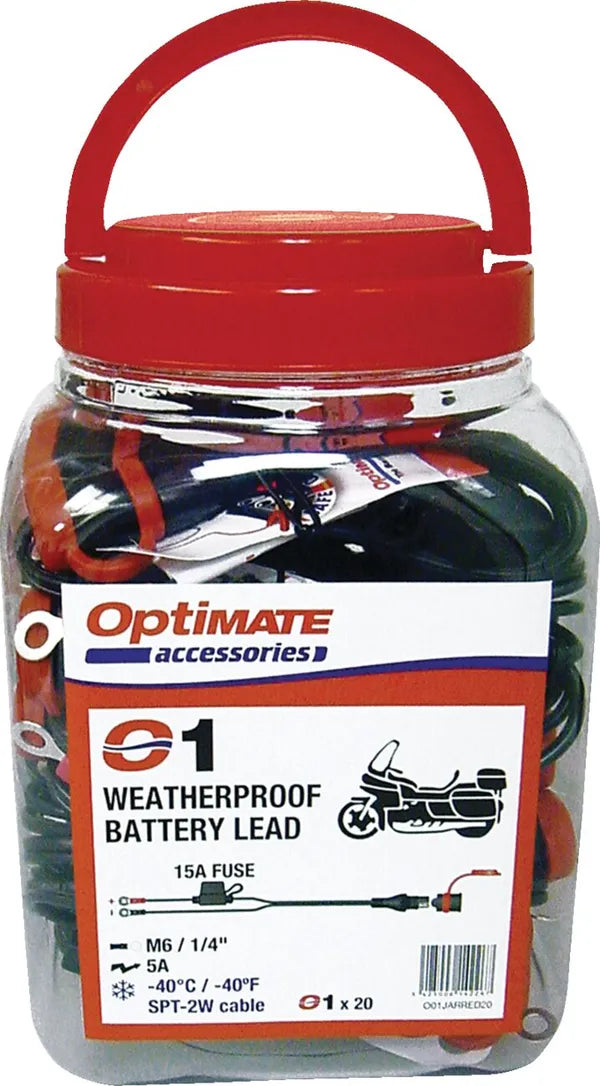 TecMate OptiMate™ Battery Lead with Ring Terminal — 20 Pack — O01JARBLA