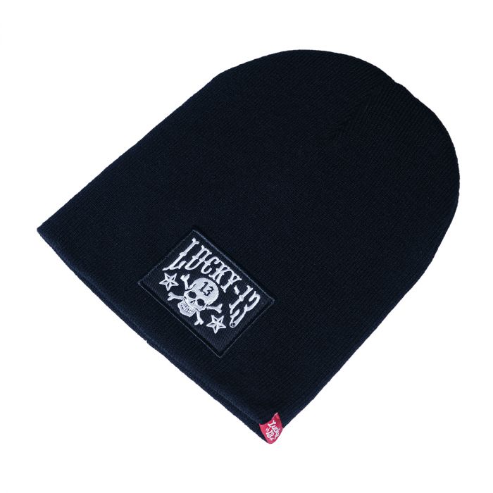 Lucky 13 Skull stars patch beanie black