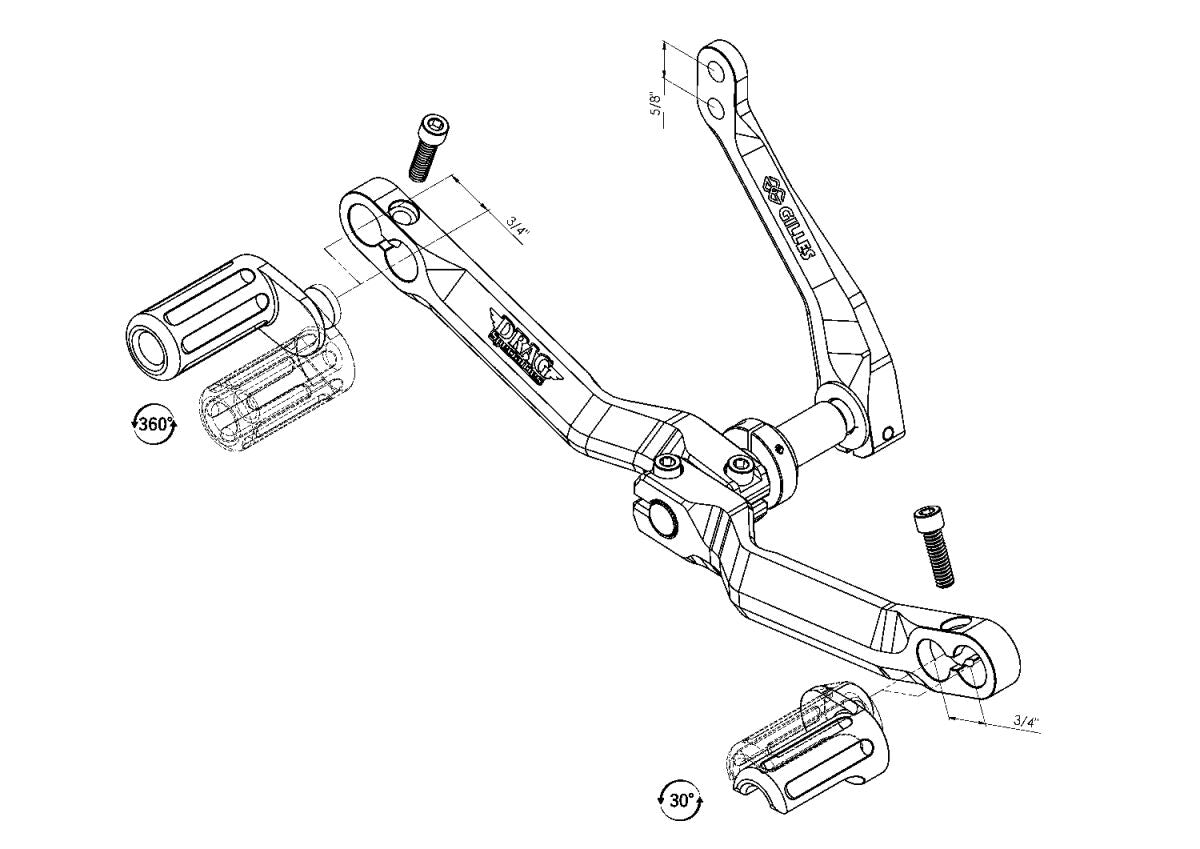 Drag Specialties Heel/Toe Shifter Designed by Gilles