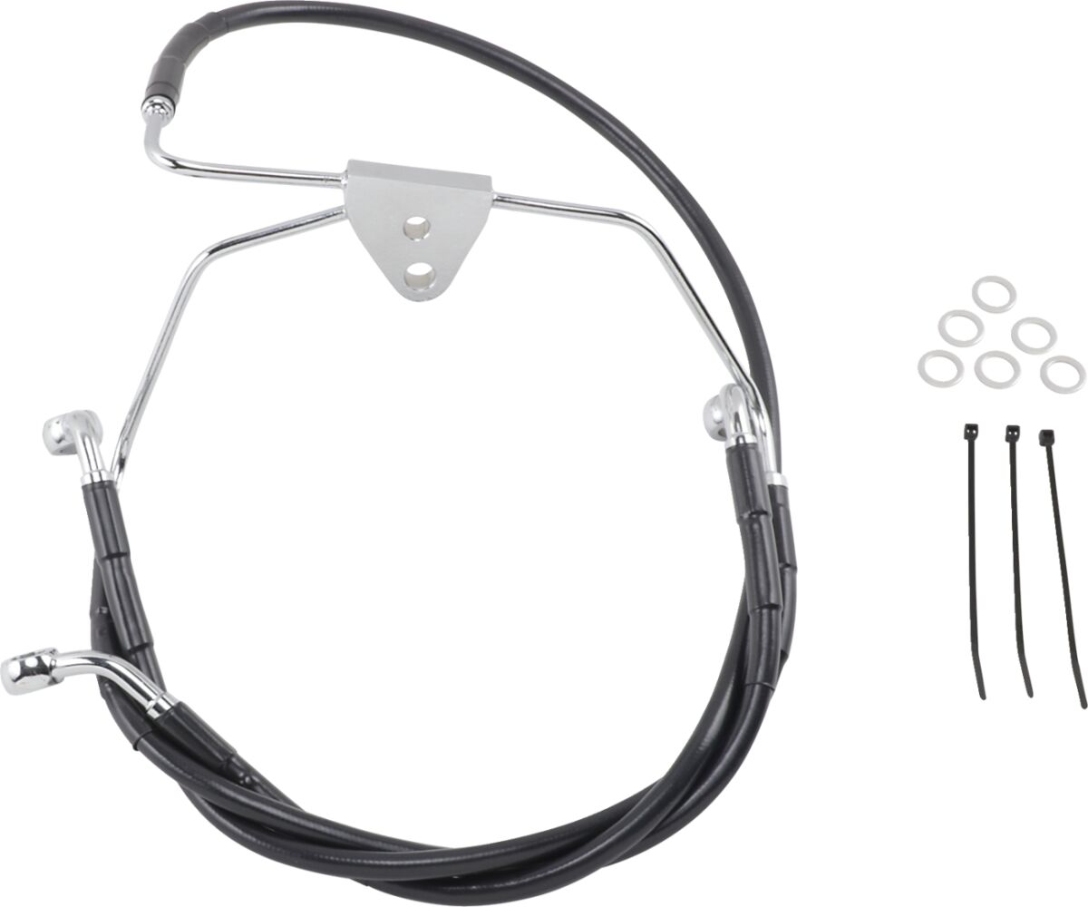 Drag Specialties Extended Length Black Vinyl Brake Line Kit