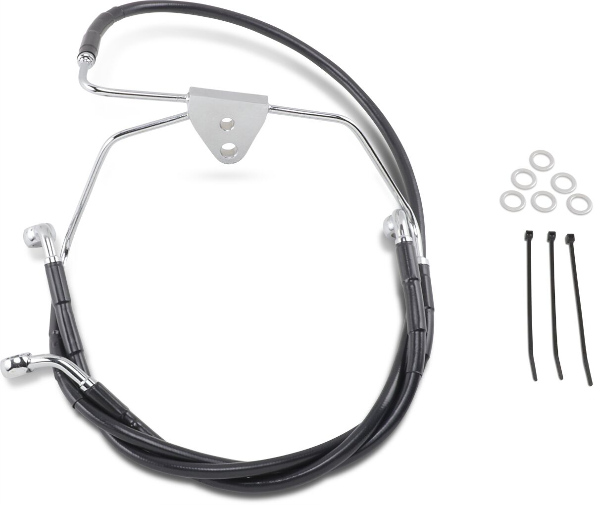 Drag Specialties Extended Length Black Vinyl Brake Line Kit