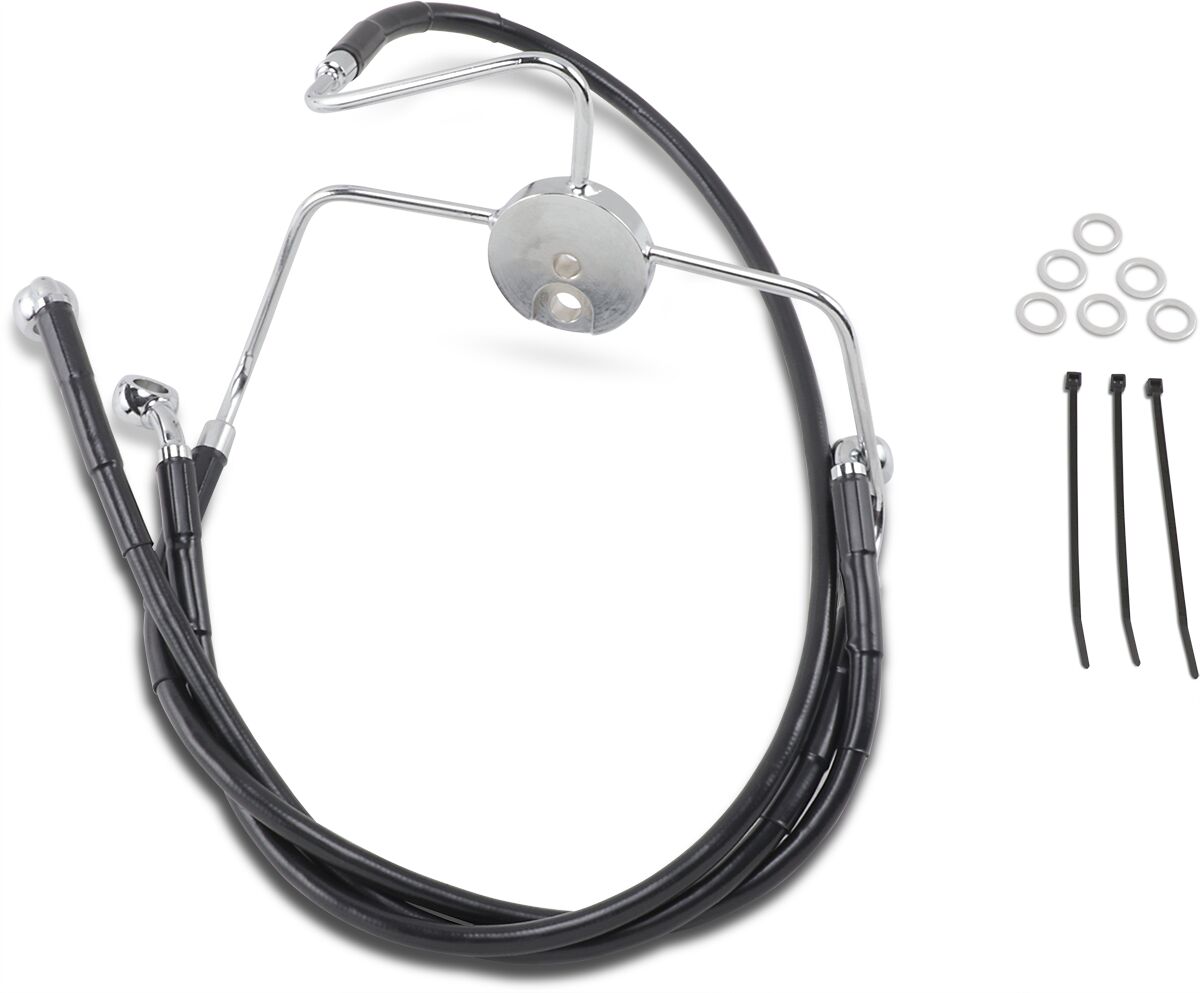 Drag Specialties Extended Length Black Vinyl Brake Line Kit