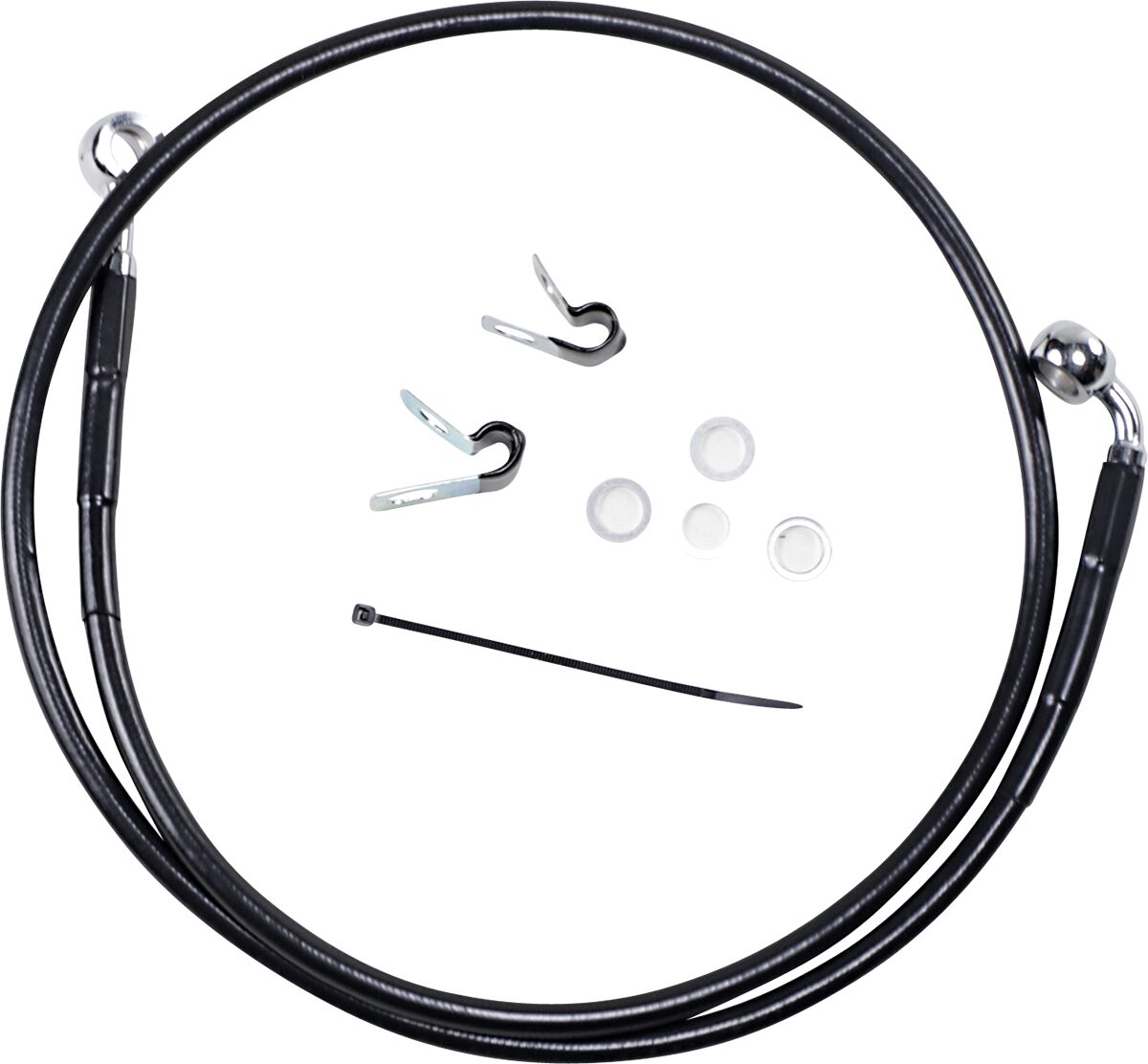 Drag Specialties Extended Length Black Vinyl Brake Line Kit