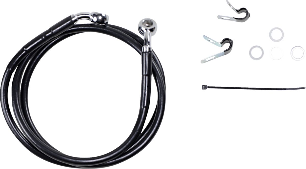 Drag Specialties Extended Length Black Vinyl Brake Line Kit