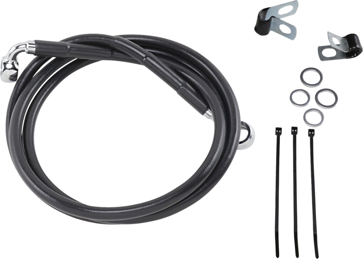 Drag Specialties Extended Length Black Vinyl Brake Line Kit