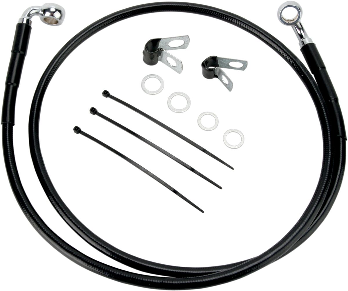 Drag Specialties Extended Length Black Vinyl Brake Line Kit