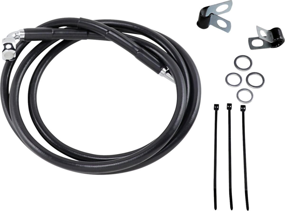 Drag Specialties Extended Length Black Vinyl Brake Line Kit