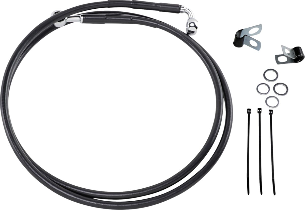 Drag Specialties Extended Length Black Vinyl Brake Line Kit