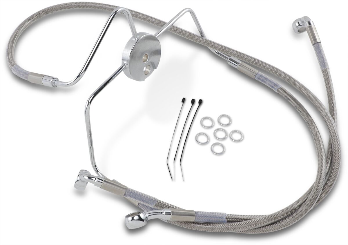 Drag Specialties Extended Length Stainless Steel Brake Line Kit