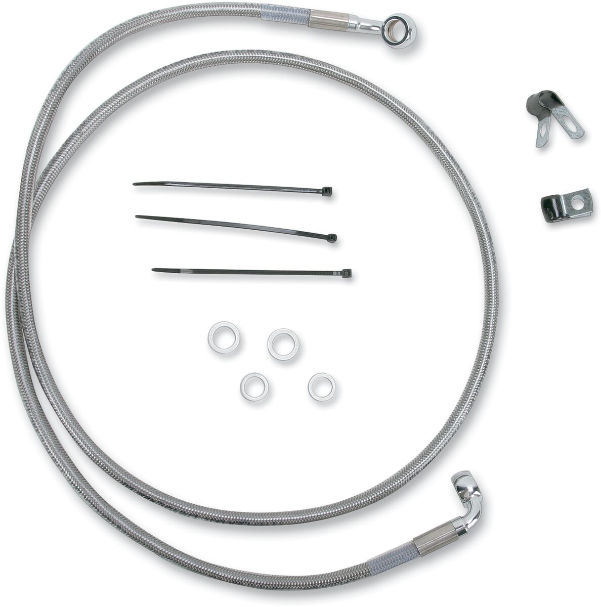 Drag Specialties Extended Length Stainless Steel Brake Line Kit