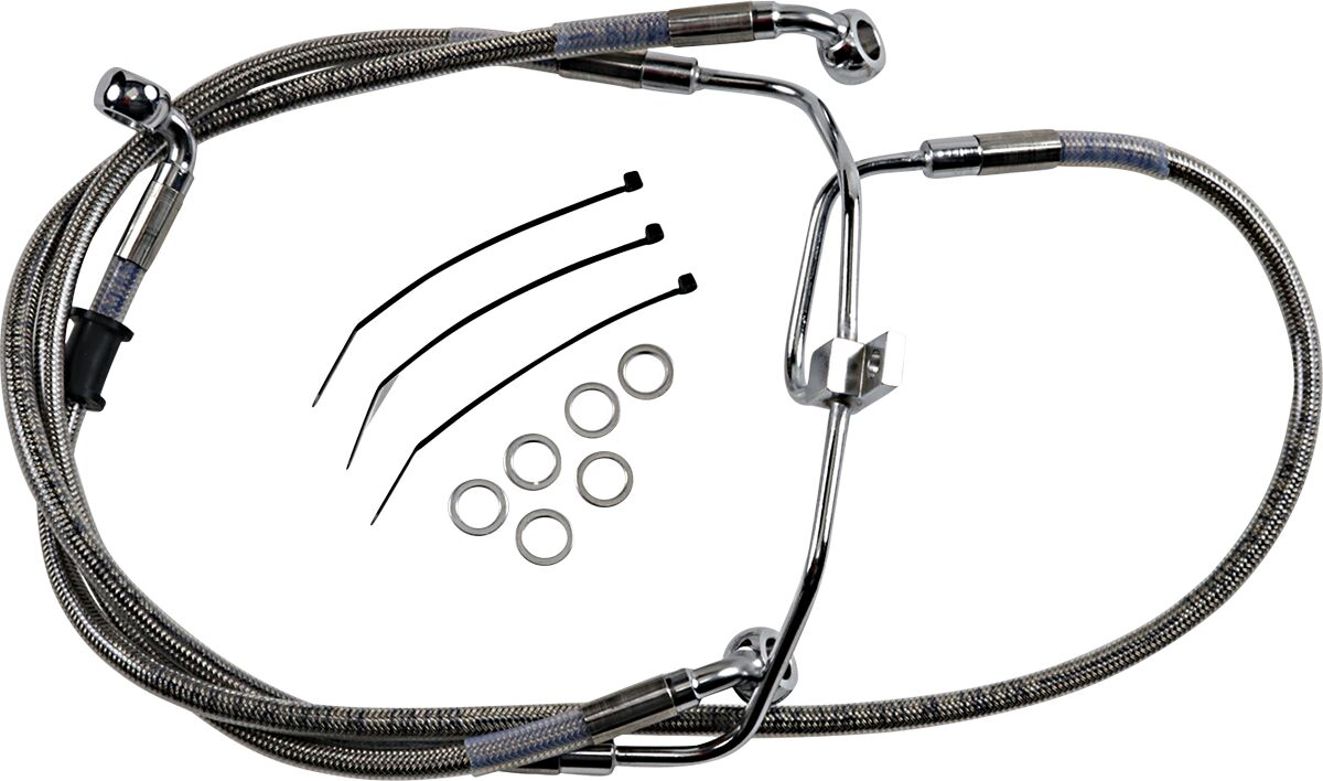 Drag Specialties Extended Length Stainless Steel Brake Line Kit