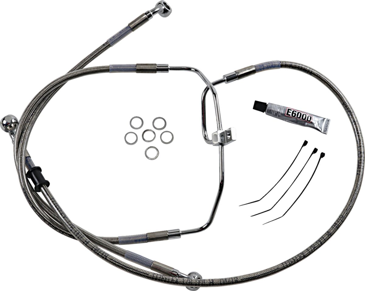 Drag Specialties Extended Length Stainless Steel Brake Line Kit