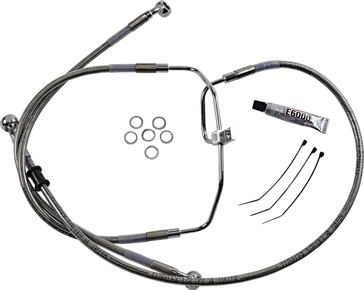 Drag Specialties Extended Length Stainless Steel Brake Line Kit