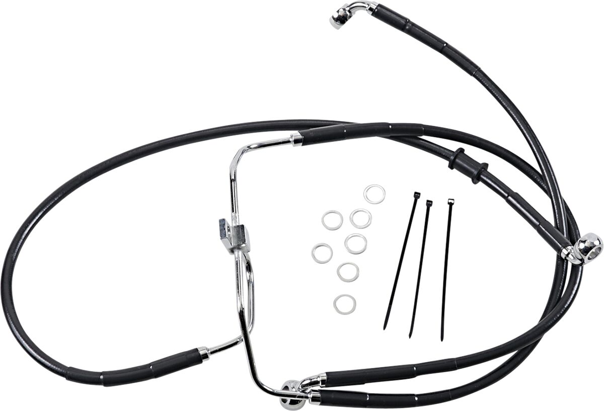 Drag Specialties Extended Length Black Vinyl Brake Line Kit