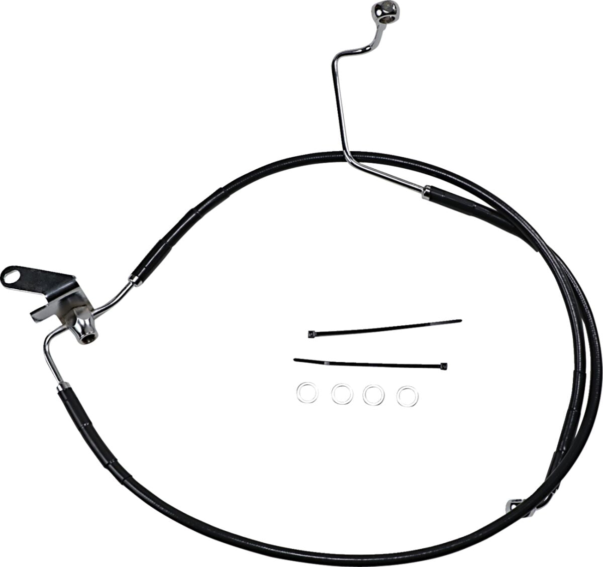 Drag Specialties Extended Length Black Vinyl Brake Line Kit
