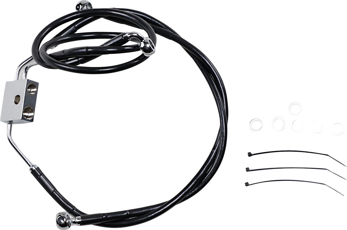 Drag Specialties Extended Length Black Vinyl Brake Line Kit