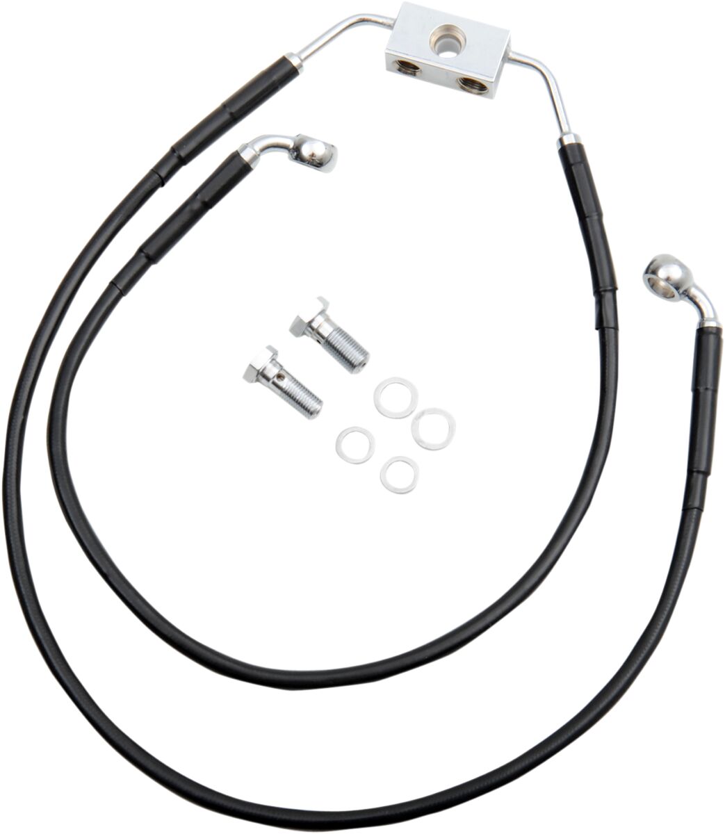 Drag Specialties Extended Length Black Vinyl Brake Line Kit
