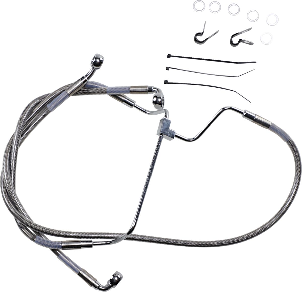 Drag Specialties Extended Length Stainless Steel Brake Line Kit