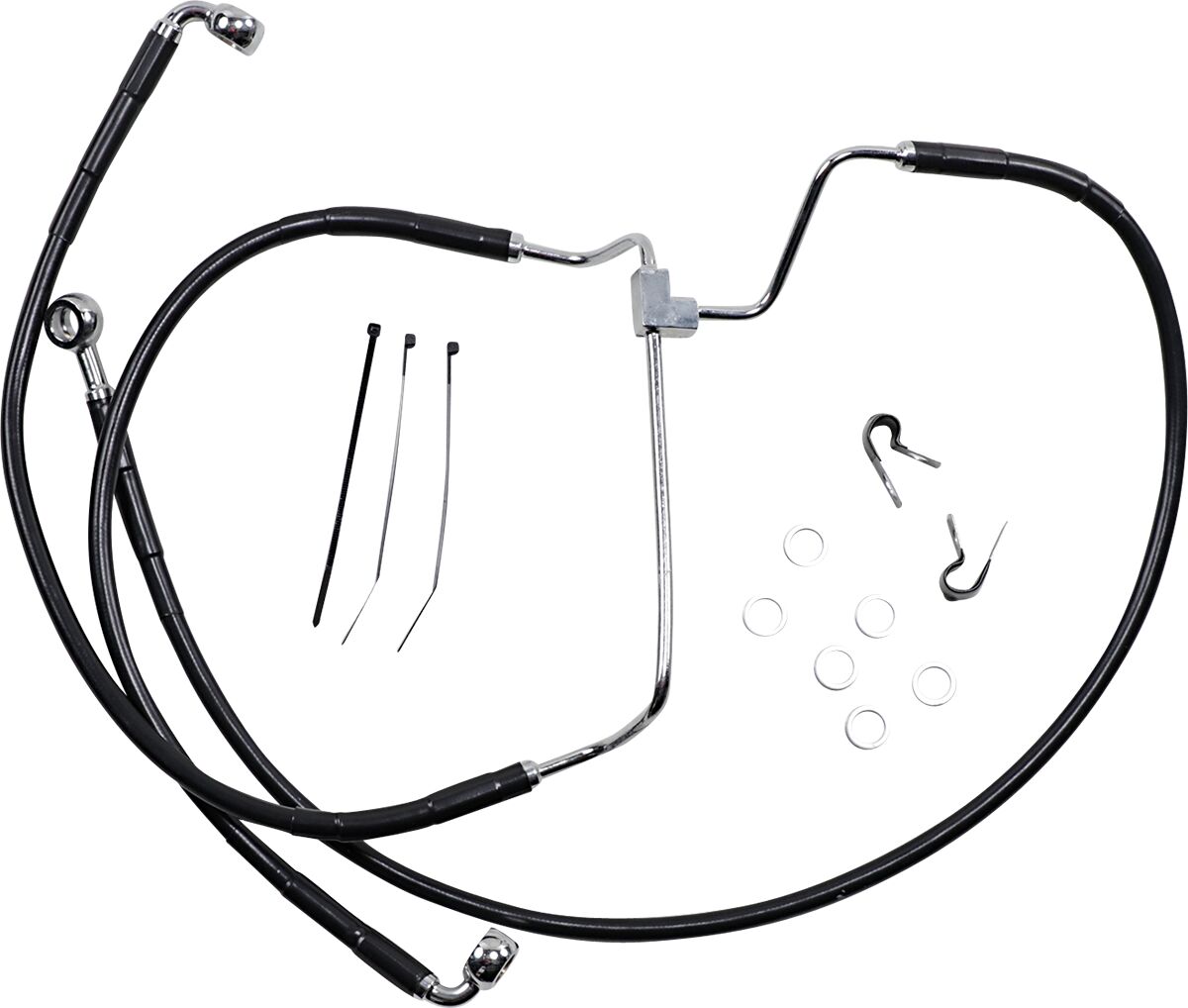 Drag Specialties Extended Length Black Vinyl Brake Line Kit