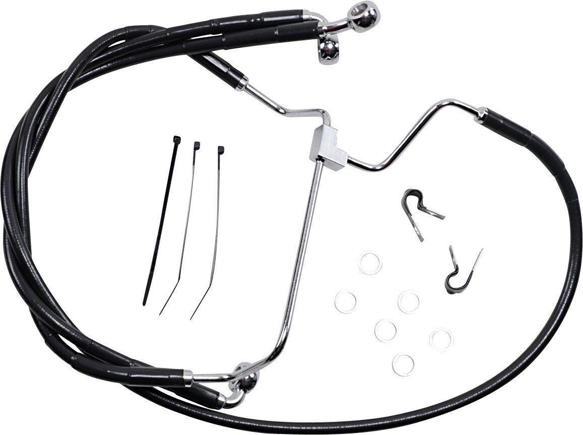 Drag Specialties Extended Length Black Vinyl Brake Line Kit