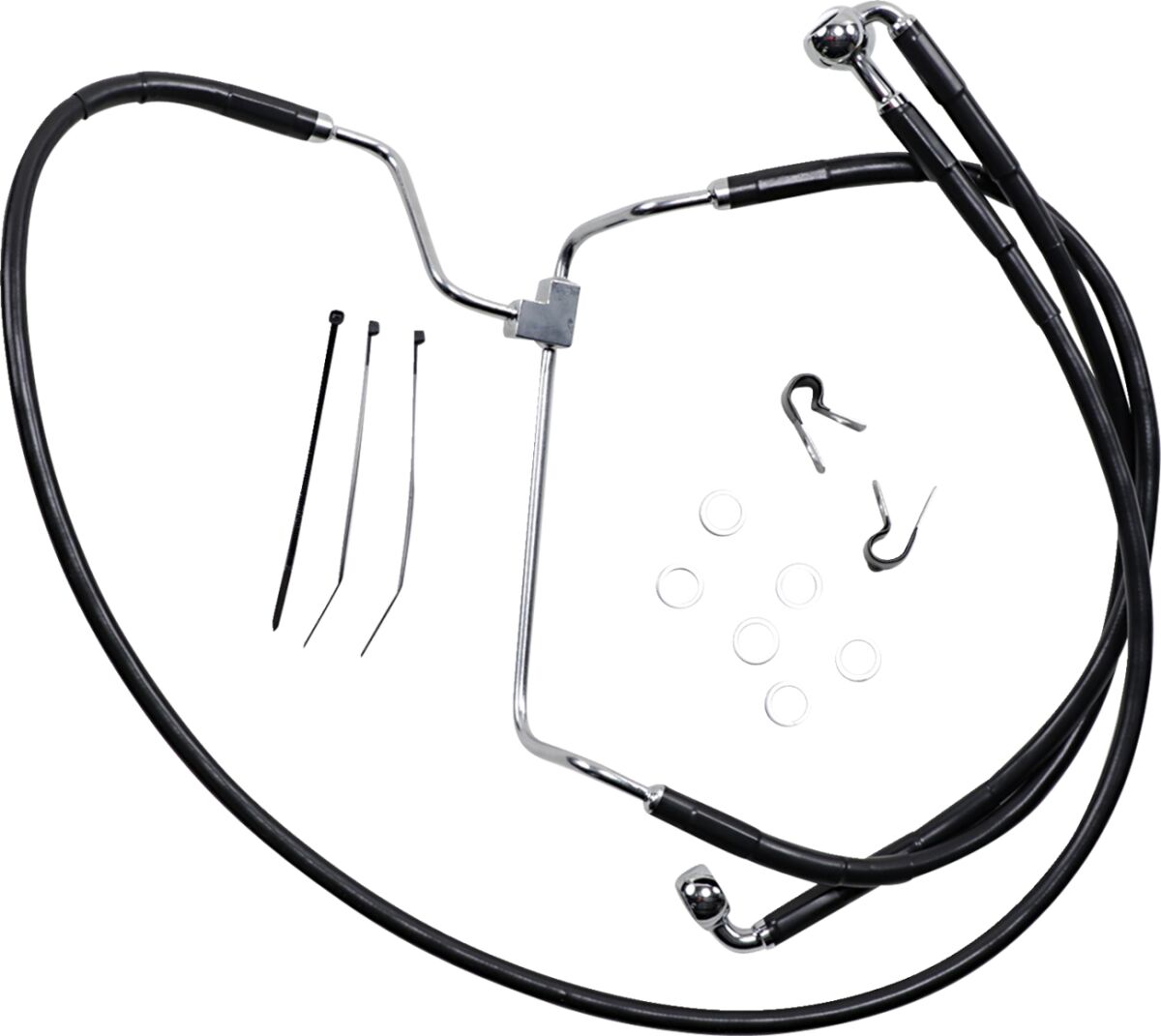 Drag Specialties Extended Length Black Vinyl Brake Line Kit