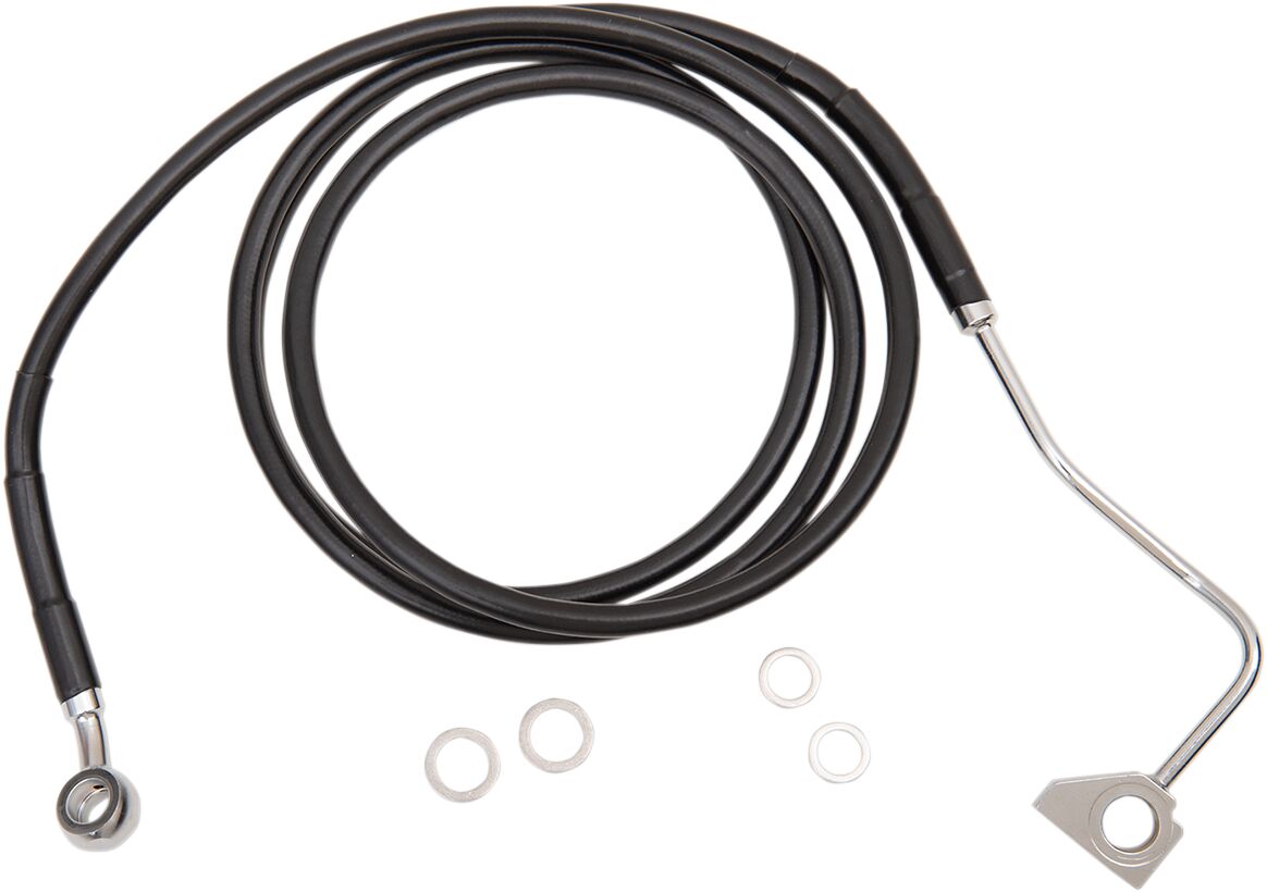 Drag Specialties Extended Length Black Vinyl Brake Line Kit