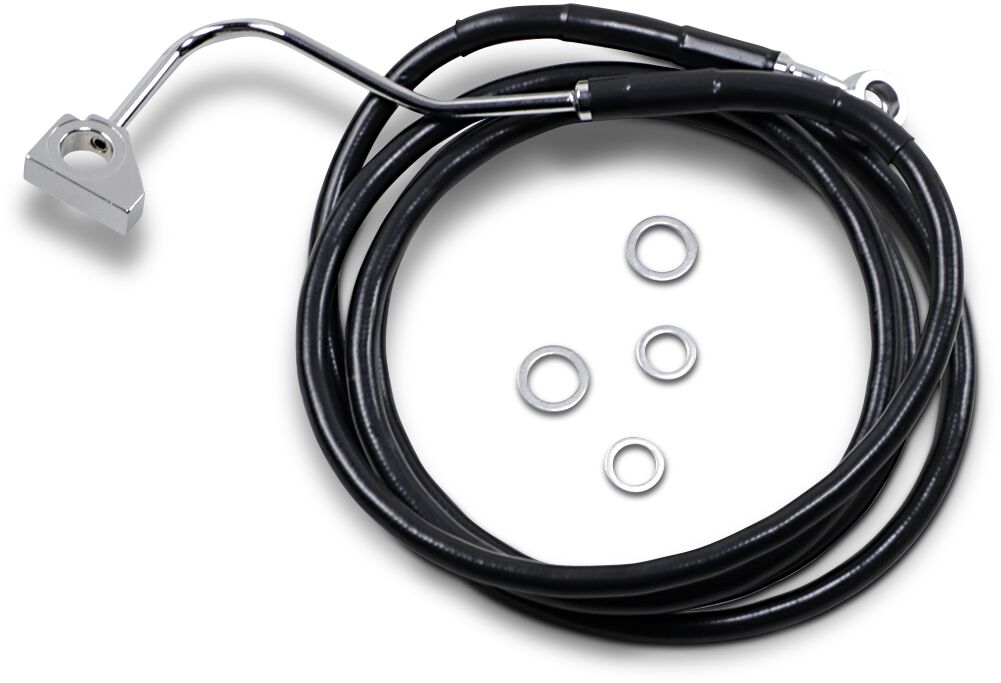 Drag Specialties Extended Length Black Vinyl Brake Line Kit