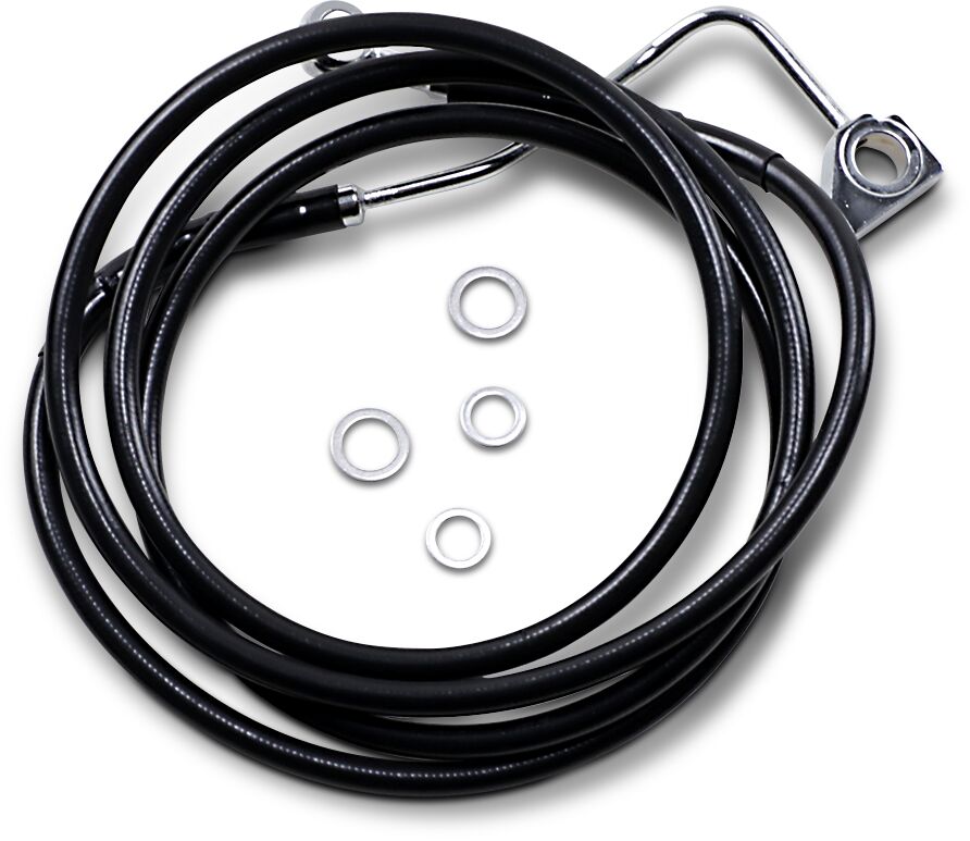 Drag Specialties Extended Length Black Vinyl Brake Line Kit