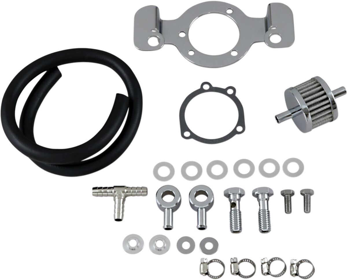 Drag Specialties Crankcase Breather with Support Bracket Kit