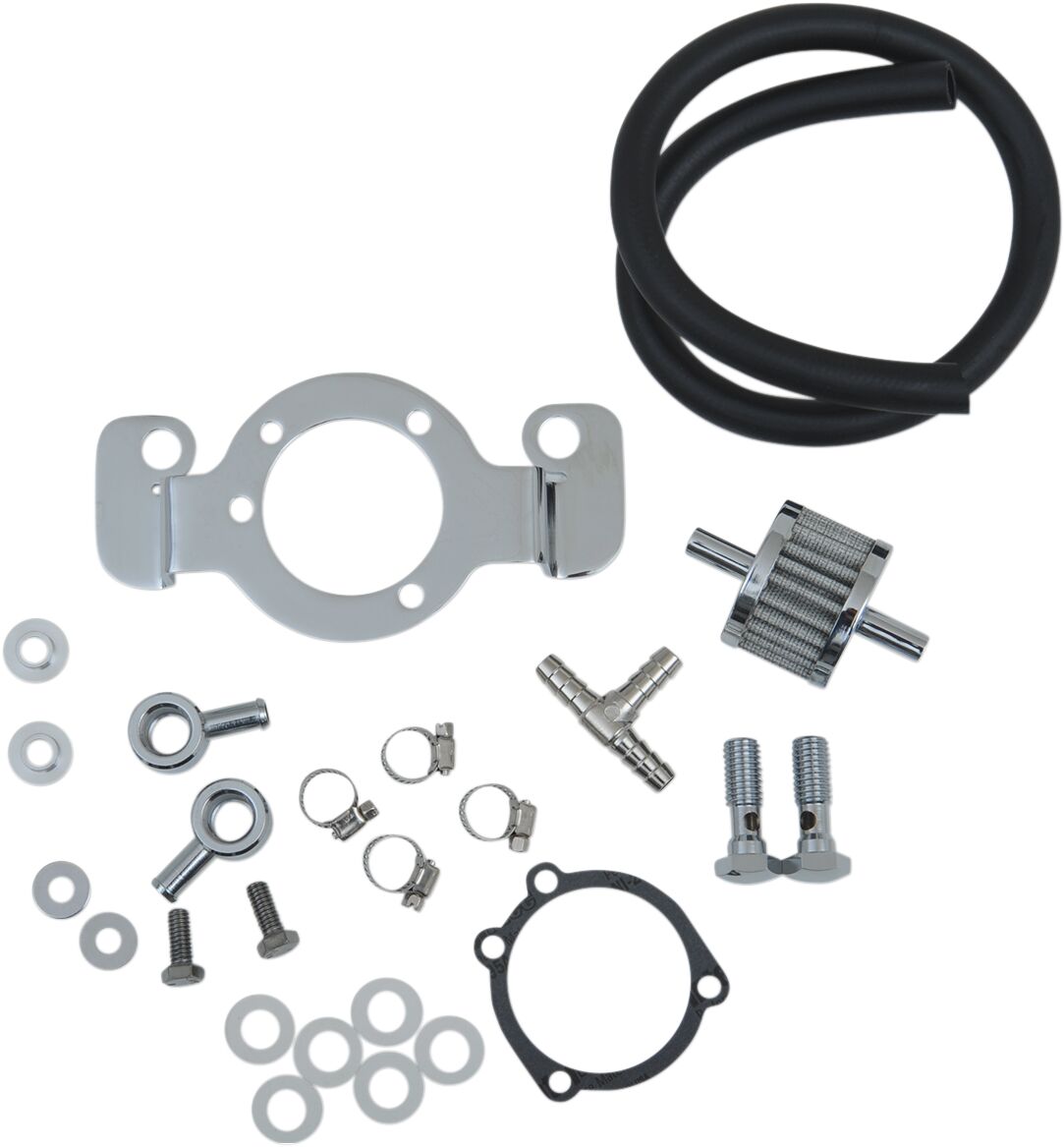 Drag Specialties Crankcase Breather with Support Bracket Kit