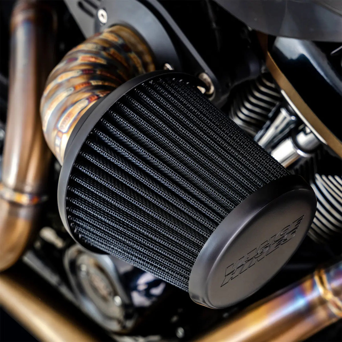 Vance & Hines VO2 Falcon Air Intake Kit – Stainless Steel / Black – 71109