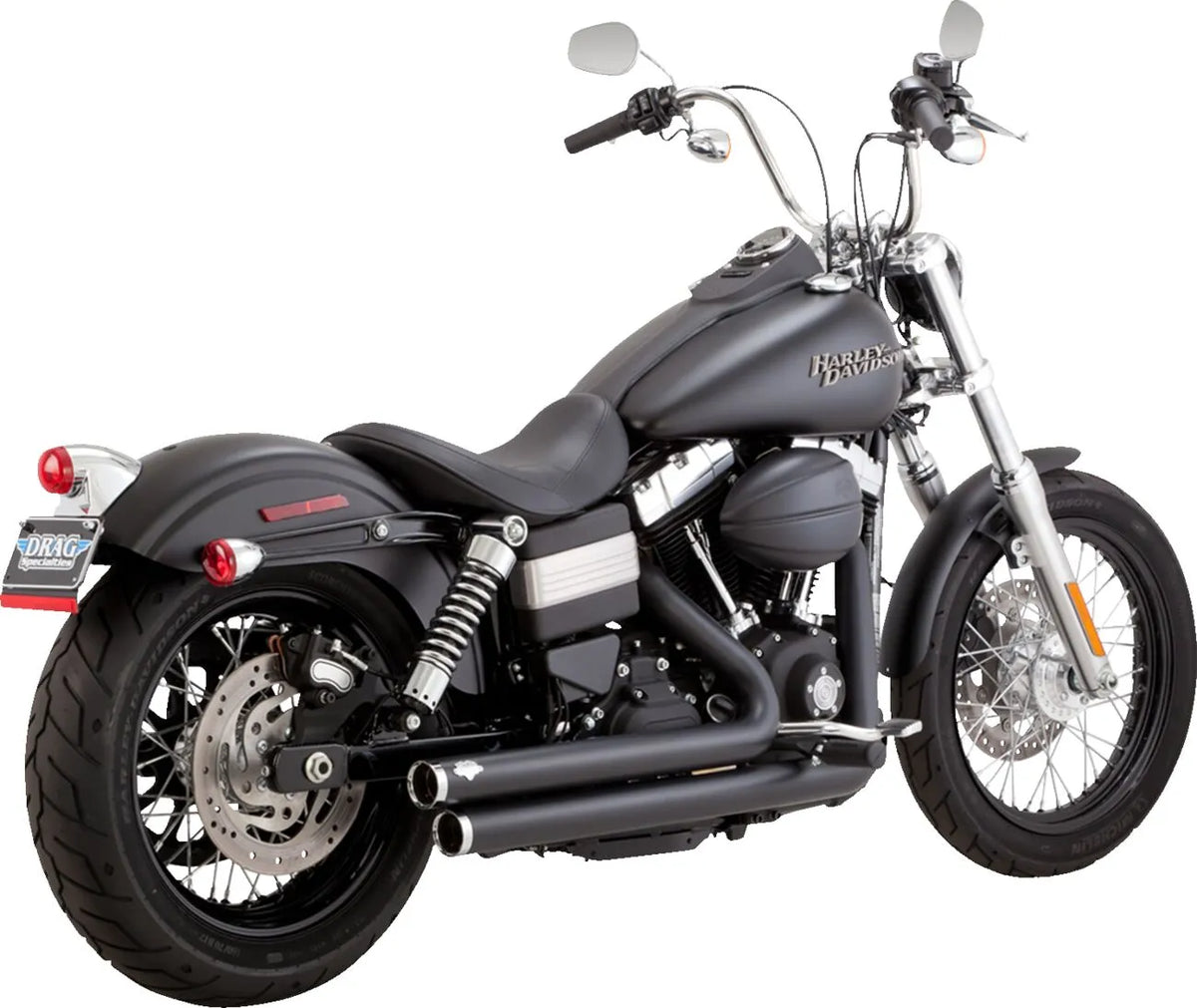 Vance & Hines Big Shots Staggered Exhaust System – Black, Matte – 47958