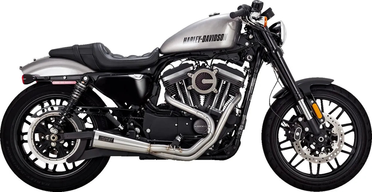 Vance & Hines 2-into-1 Upsweep Exhaust System – Brushed – 27637