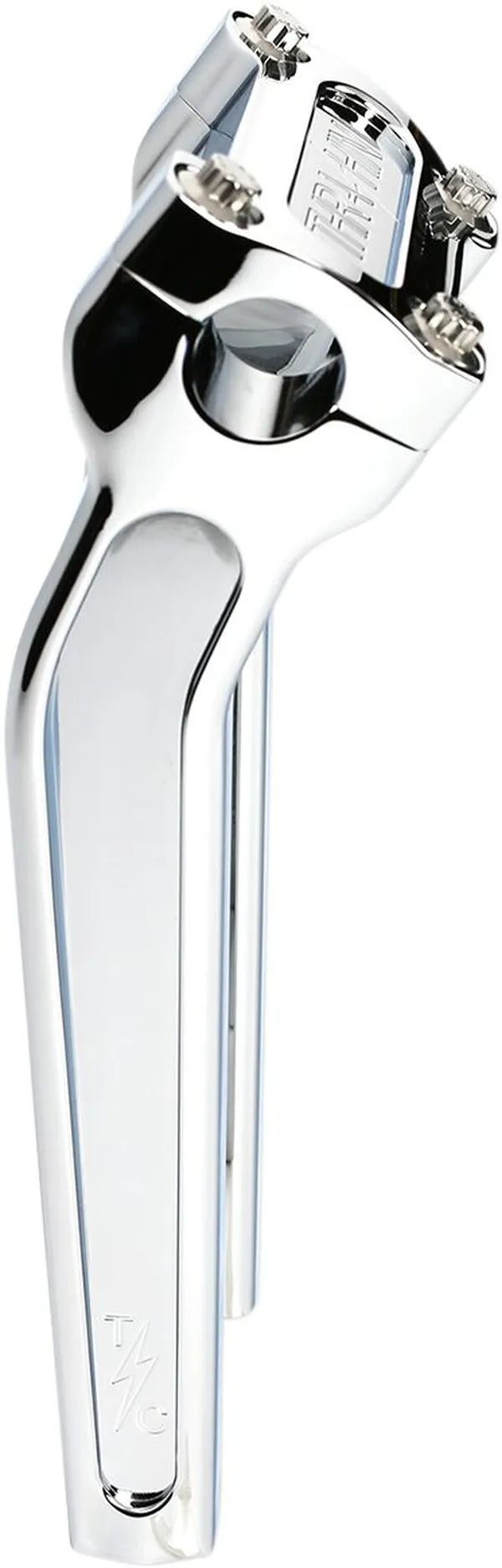 Thrashin 9.5-inch chrome pullback OG riser top-clamp view
