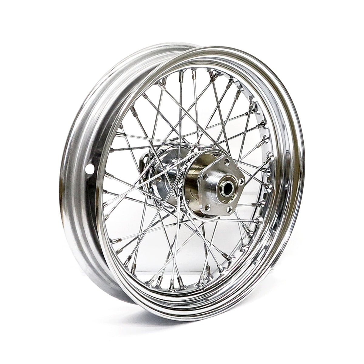 3.00 x 16 dual flange wheel 40 spokes chrome