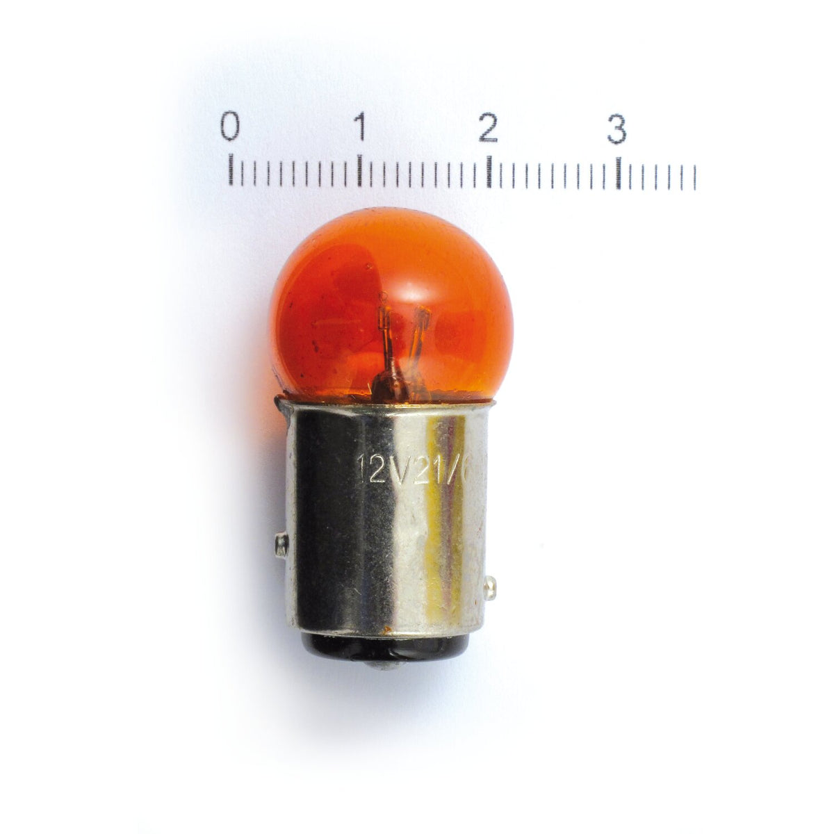 Turn signal bulb, small diameter. Amber lens. 21cp/6cp