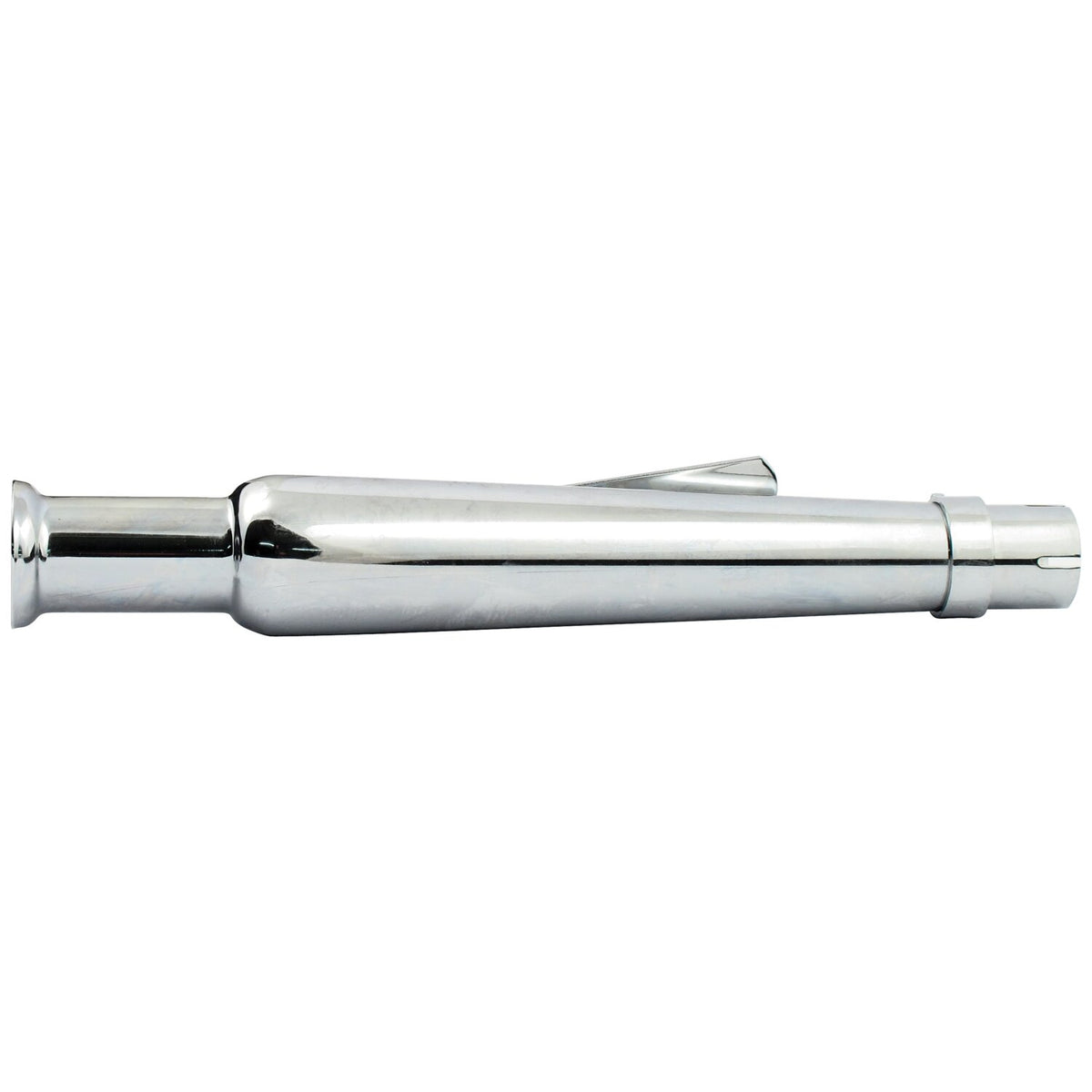 Trumpet universal straight muffler 18-1/2" long chrome