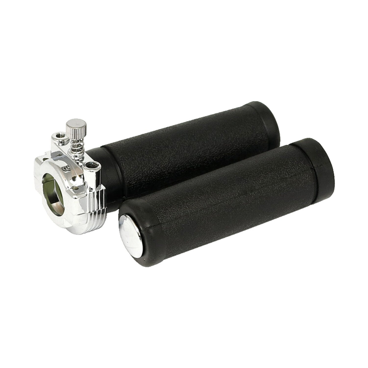 OEM style throttle assembly with grips, dual cable. Chrome