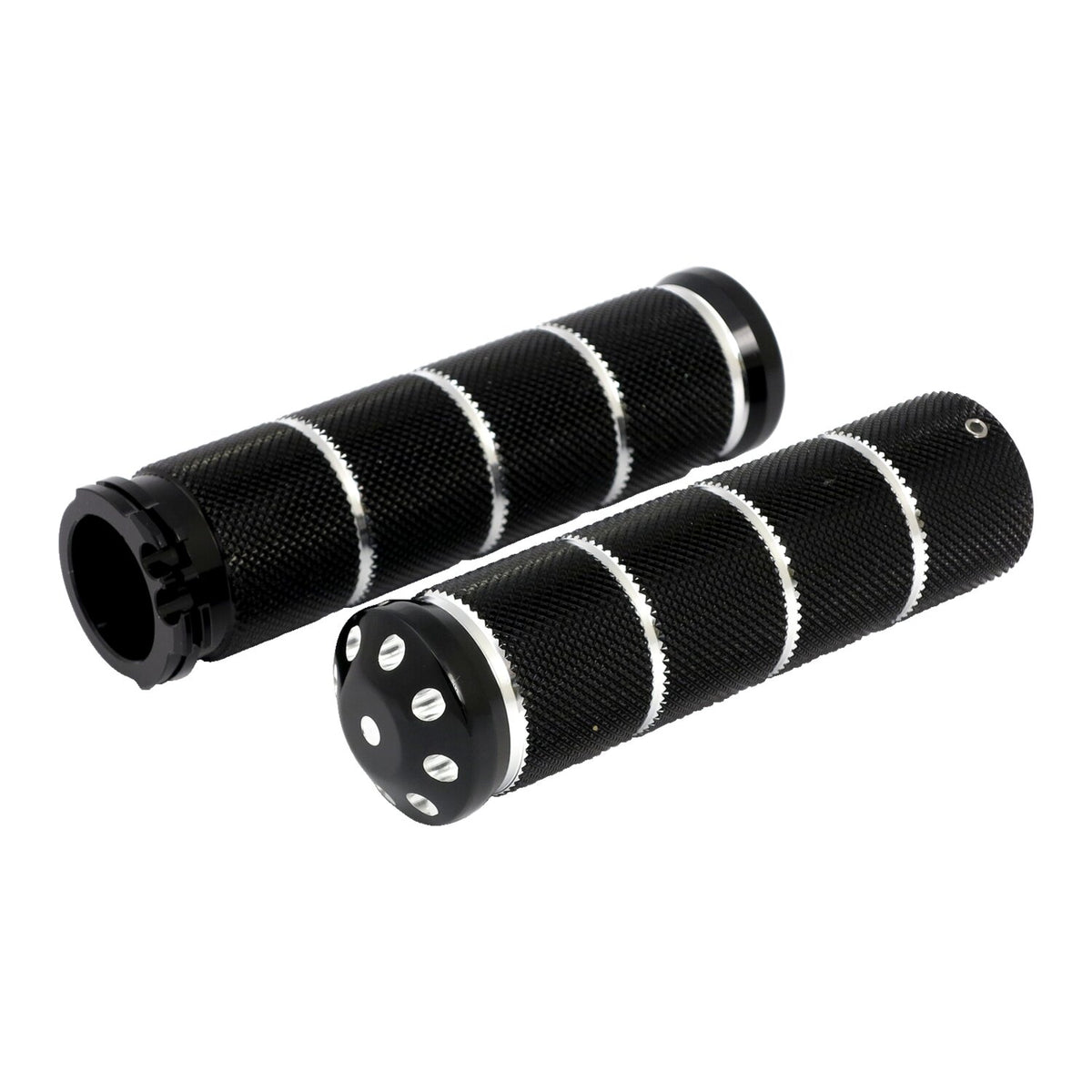 Throttle grip set bomber. Knurled. Black cm