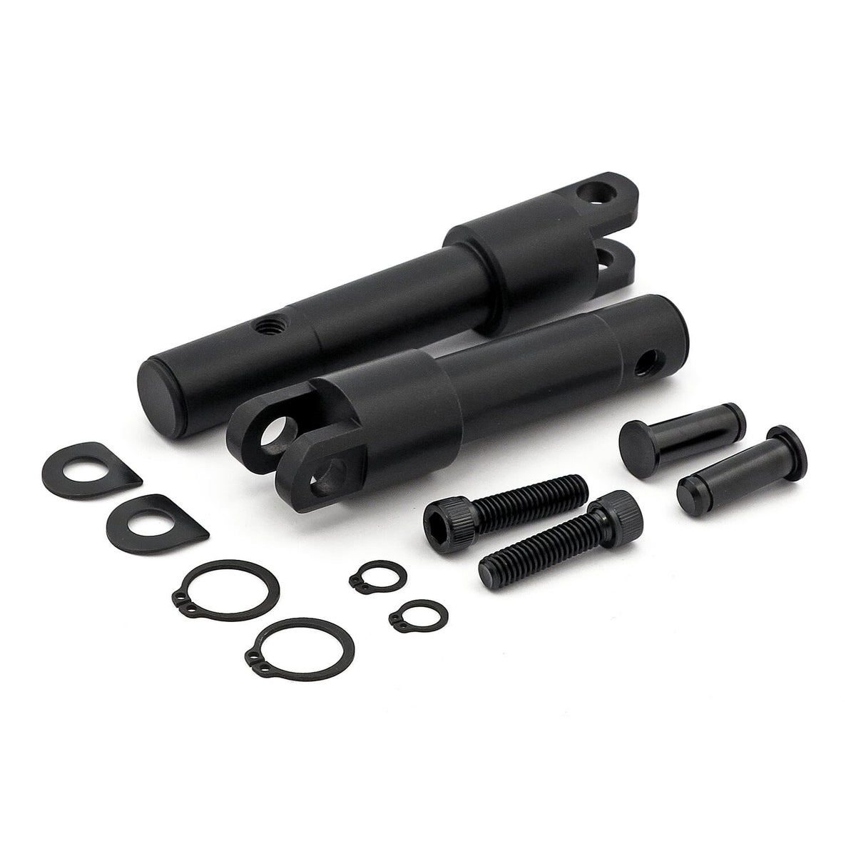 Foot peg conversion bracket kit. std length. Black