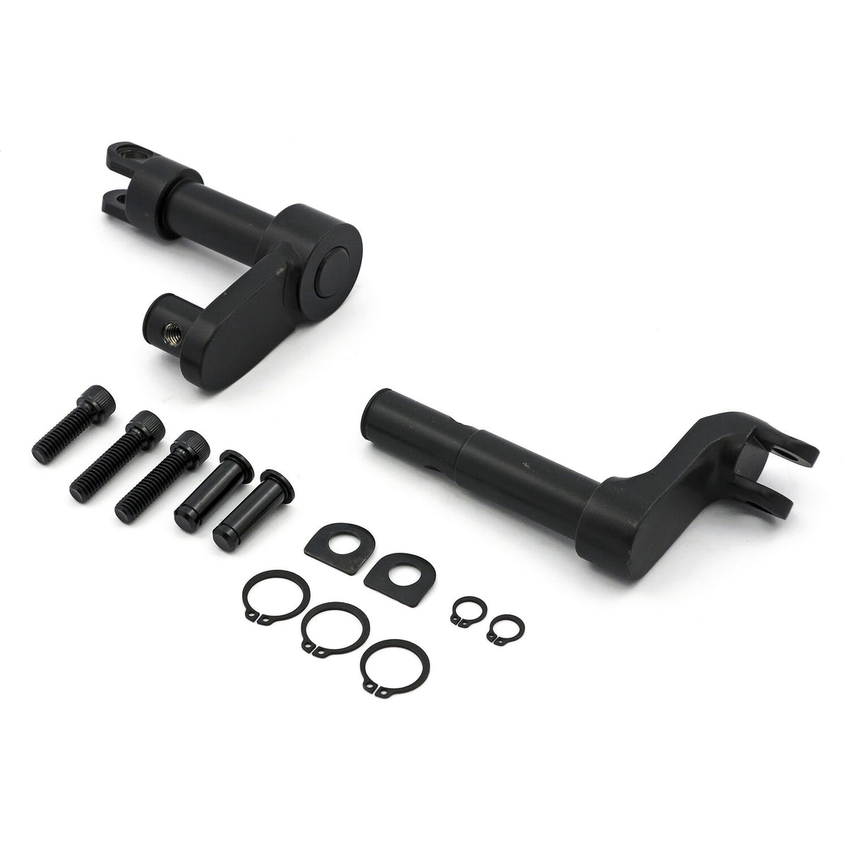 Foot peg conversion bracket kit . +2" extended. Black