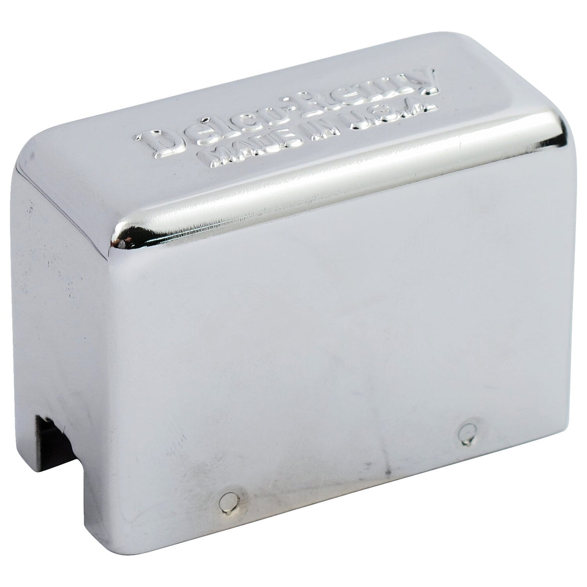 Delco-Remy regulator relay cover 3-post. Chrome