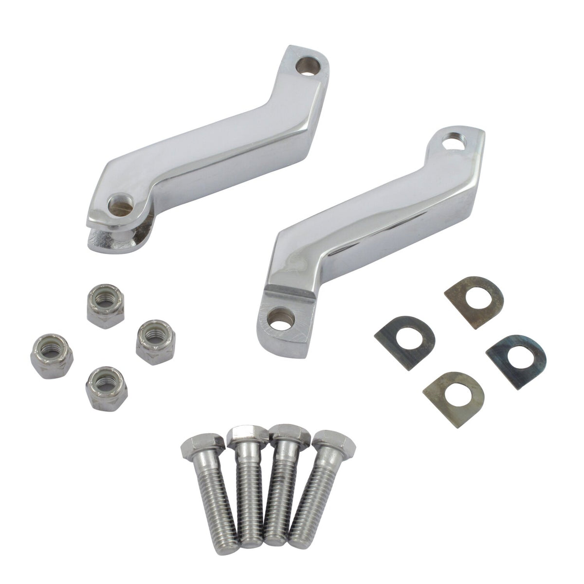 Foot peg extender set. Chrome