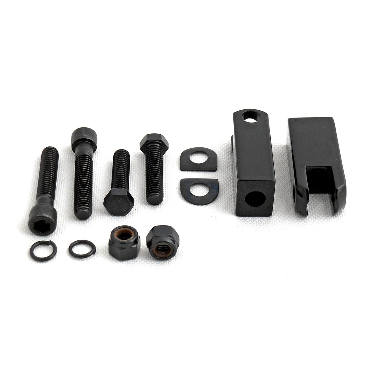 OEM style XL passenger peg brackets. Black