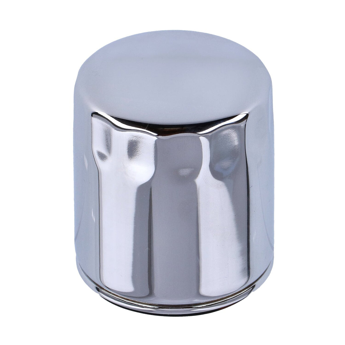 S&S, spin-on oil filter. Chrome