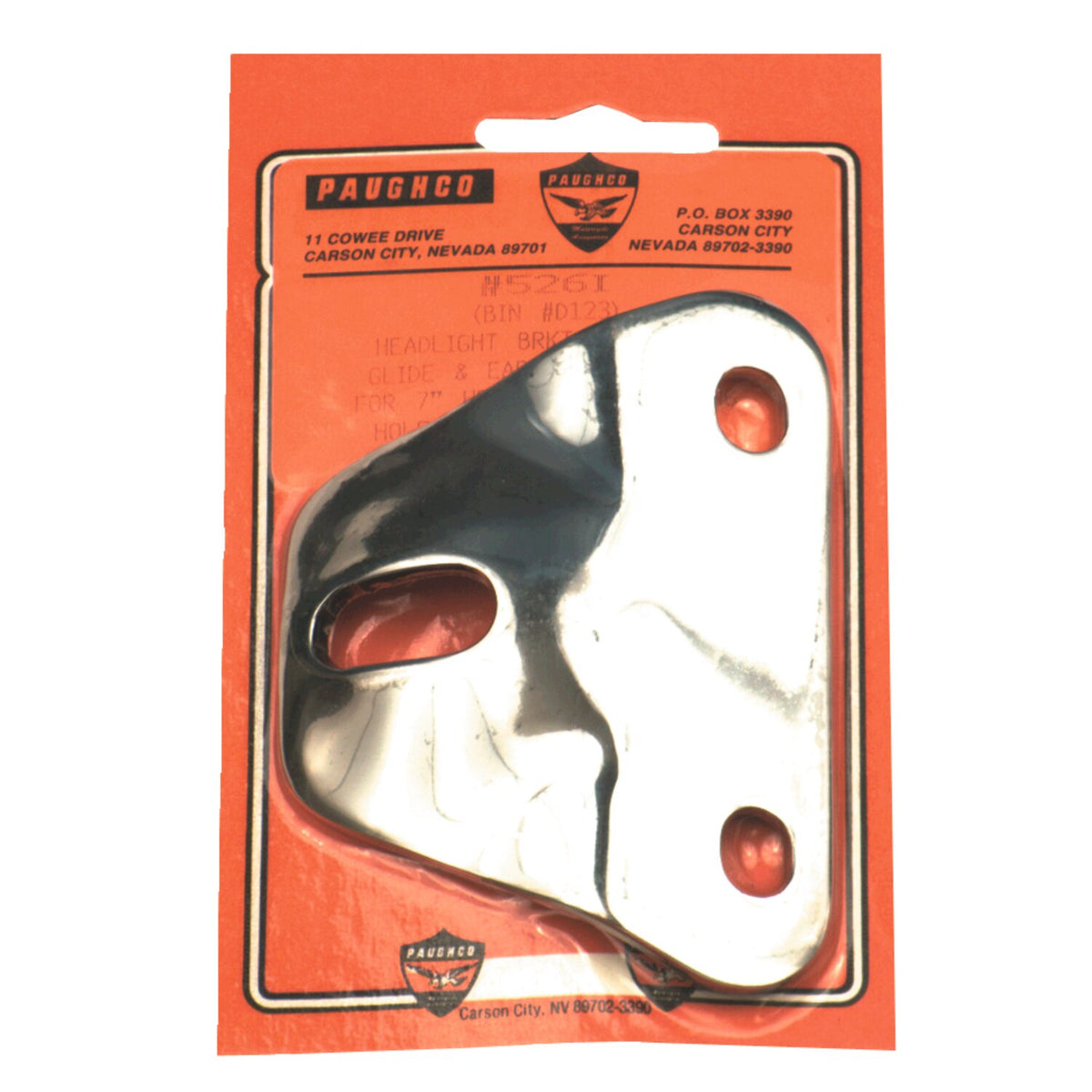 Paughco, Headlamp mounting bracket. Chrome